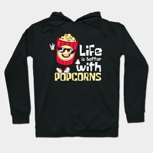 Life Is Better With Popcorns Funny Mascot Hoodie